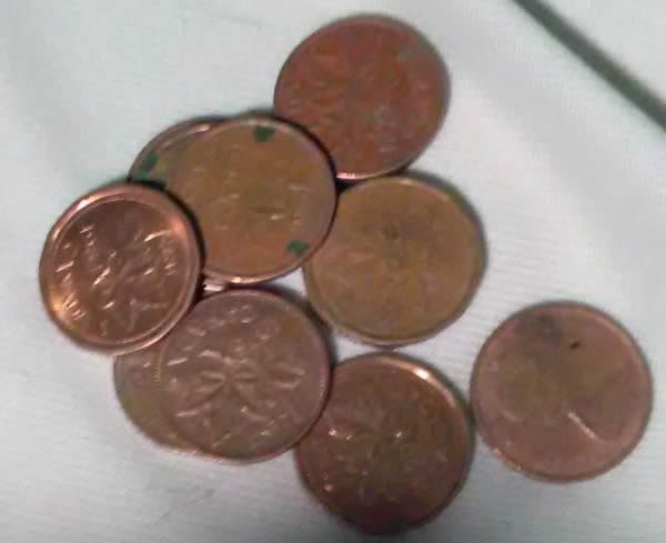 One-Counterstamped-1973-LMC,-Canadian-Cents,-And-29-LWC's-Found-Last-Week